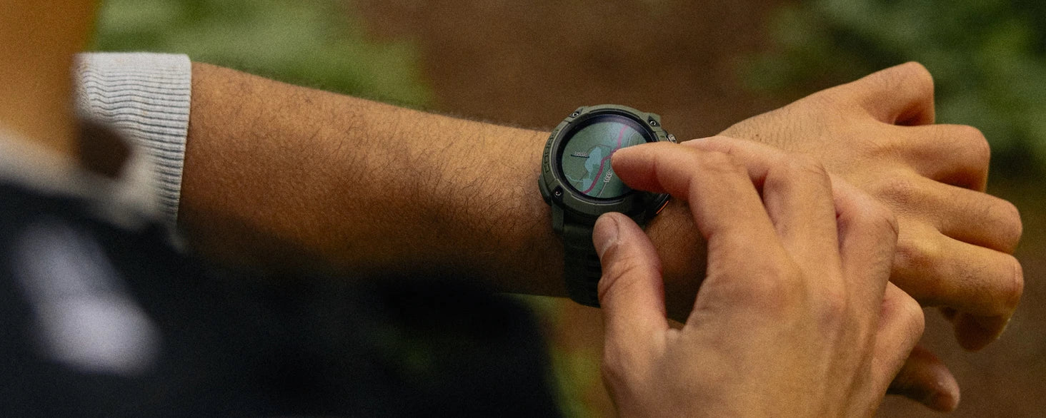 Coros Nomad watch display showing zoomed offline map navigation